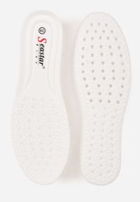 Born2be - Białe Sneakersy na Grubej Podeszwie Zdobione Koronką i Brokatem Relfi. Okazja: na spacer, na co dzień. Kolor: biały. Materiał: koronka. Wzór: aplikacja, koronka. Sport: turystyka piesza #6