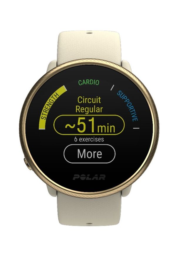 POLAR - Polar Ignite 2 szampańsko-złoty. Rodzaj zegarka: smartwatch. Kolor: złoty. Materiał: polar. Styl: casual, elegancki, sportowy
