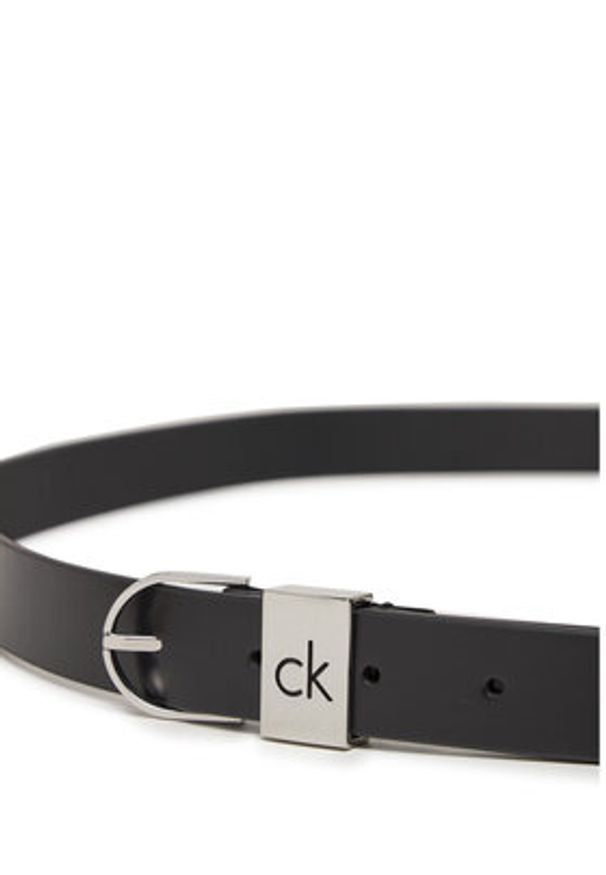 Calvin Klein Pasek Damski Ck Loop Rnd Buckle 2.5_Smooth K60K612936 Czarny. Kolor: czarny. Materiał: skóra