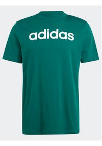 Adidas - adidas T-Shirt Essentials Single Jersey Linear Embroidered Logo T-Shirt IJ8658 Zielony Regular Fit. Kolor: zielony. Materiał: bawełna #3