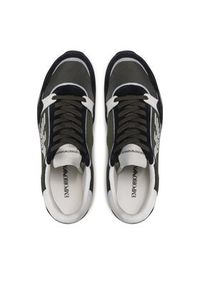 Emporio Armani Sneakersy X4X537 XM678 Q446 Khaki. Kolor: brązowy. Materiał: skóra, zamsz