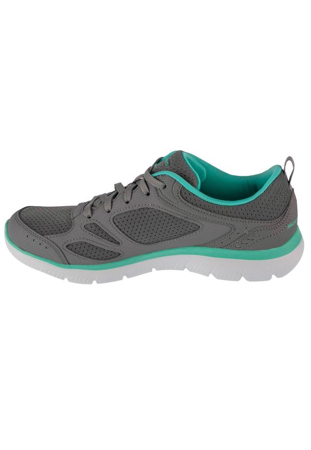 skechers - Buty do chodzenia damskie Skechers Gytq Summit Suite. Zapięcie: sznurówki. Kolor: szary. Materiał: syntetyk, materiał. Szerokość cholewki: normalna. Sport: turystyka piesza