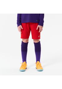 KIPSTA - Spodenki piłkarskie dla dzieci Kipsta Viralto Club. Kolor: czerwony. Materiał: poliamid, elastan, materiał, poliester. Sezon: lato. Styl: sportowy