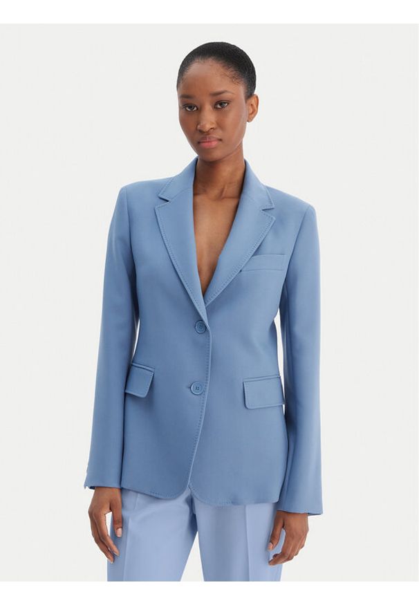 Weekend Max Mara Marynarka Uva 2615041061 Błękitny Slim Fit. Kolor: niebieski. Materiał: syntetyk