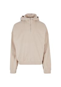 Polarowa bluza z kapturem zapinana do połowy Urban Classics Oversize. Typ kołnierza: kaptur. Kolor: beżowy. Materiał: polar #1