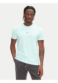 Tommy Jeans T-Shirt Linear Logo DM0DM20744 Zielony Regular Fit. Kolor: zielony. Materiał: bawełna