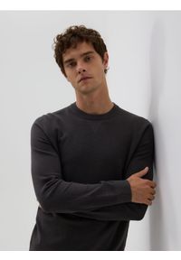 Reserved - Strukturalny sweter z bawełną - ciemnoszary. Kolor: szary. Materiał: bawełna