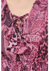 Guess sukienka kolor różowy mini rozkloszowana. Kolor: różowy. Typ sukienki: rozkloszowane. Długość: mini #2