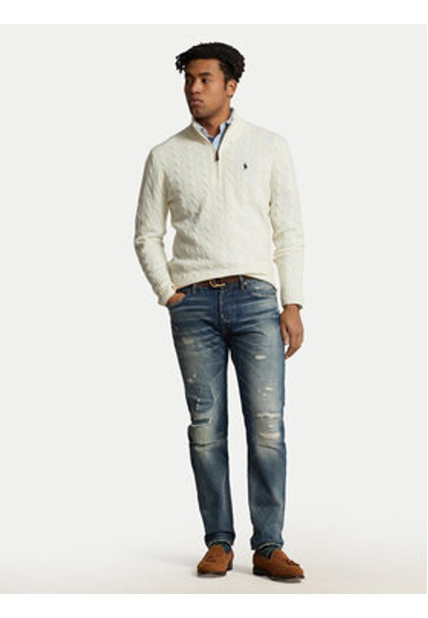 Polo Ralph Lauren Sweter 710876766001 Écru Regular Fit. Typ kołnierza: polo. Materiał: wełna