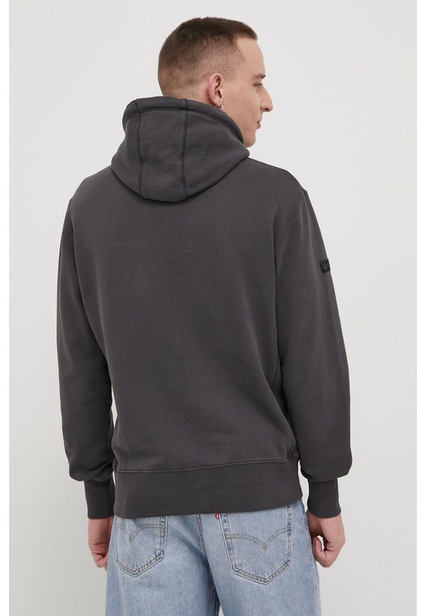 Superdry Bluza bawełniana męska kolor szary z kapturem z aplikacją. Okazja: na co dzień. Typ kołnierza: kaptur. Kolor: szary. Materiał: bawełna. Wzór: aplikacja. Styl: casual