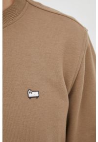 Woolrich bluza męska kolor brązowy gładka. Okazja: na co dzień. Kolor: brązowy. Materiał: bawełna. Wzór: gładki. Styl: casual #5