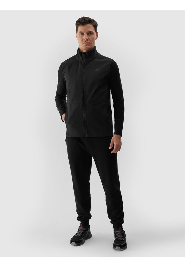 4f - 4F Bezrękawnik softshell wiatroodporny membrana 5000 męski - czarny 3XL. Kolor: czarny. Materiał: softshell. Długość rękawa: bez rękawów. Technologia: Windstopper. Sezon: jesień, zima, wiosna. Sport: kolarstwo