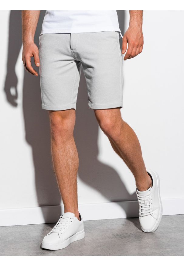 Szare szorty Ombre Clothing krótkie, eleganckie