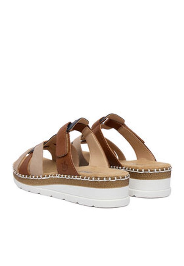 Rieker Klapki CEO-V1291-90 Brązowy jasny. Kolor: brązowy. Materiał: skóra