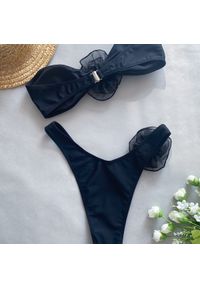 Intica - Bikini bez ramiączek z kwiatowym wzorem na lato Corella. Kolor: beżowy. Materiał: tkanina, materiał. Wzór: kwiaty #9