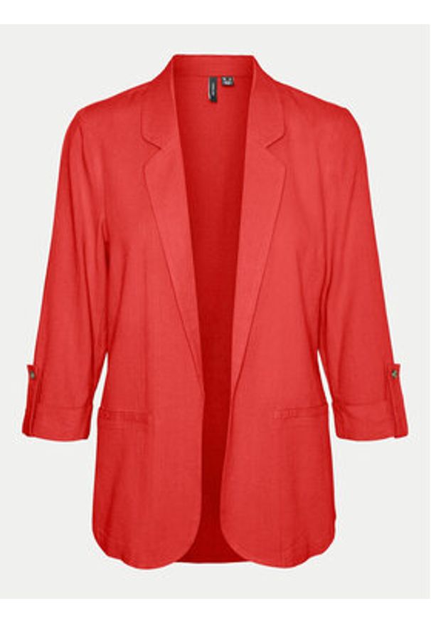 Vero Moda Marynarka Jesmilo 10279700 Różowy Regular Fit. Kolor: różowy. Materiał: wiskoza, len