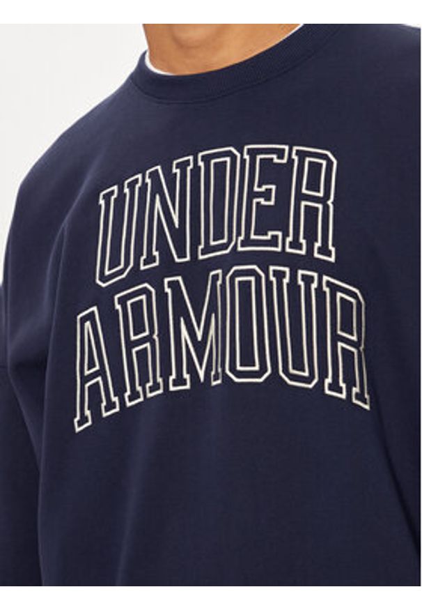Under Armour Bluza UA Icon 1386548 Granatowy Loose Fit. Kolor: niebieski. Materiał: bawełna