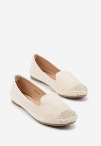 Renee - Beżowe Espadryle z Motywem Plecionki Ralomea. Okazja: na co dzień, na imprezę. Kolor: beżowy. Sezon: lato. Styl: elegancki, casual #3