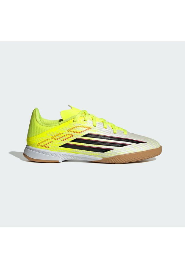 Adidas - Halowe buty piłkarskie dla dzieci F50 League. Kolor: żółty, czerwony, czarny, wielokolorowy. Materiał: guma. Sport: piłka nożna