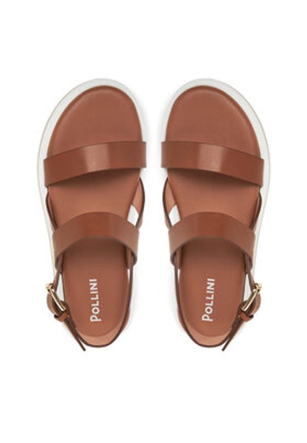 Pollini Sandały SA16483G0MTC0230 Brązowy. Kolor: brązowy. Materiał: skóra