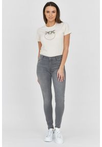 7 FOR ALL MANKIND Szare jeansy damskie z wysokim stanem HW SKINNY. Stan: podwyższony. Kolor: szary #4