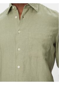 Marc O'Polo Koszula M23 7428 41002 Zielony Regular Fit. Typ kołnierza: polo. Kolor: zielony. Materiał: len #3