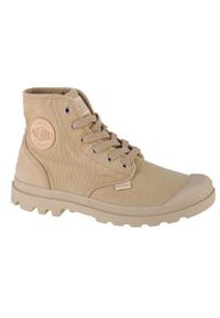 Palladium - Buty sportowe Sneakersy męskie, Pampa Hi. Wysokość cholewki: za kostkę. Zapięcie: sznurówki. Kolor: beżowy. Materiał: guma, syntetyk, tkanina, materiał. Szerokość cholewki: normalna. Sport: turystyka piesza