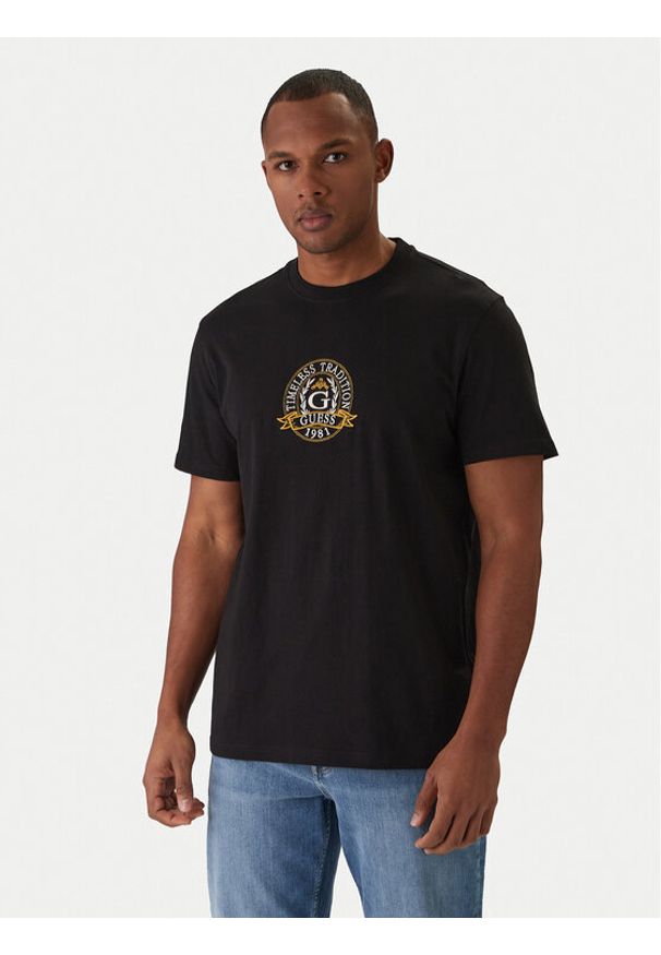 Guess T-Shirt M6RI16 I3Z14 Czarny Regular Fit. Kolor: czarny. Materiał: bawełna