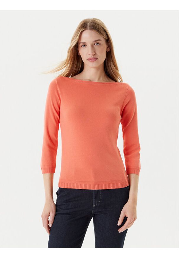 United Colors of Benetton - United Colors Of Benetton Sweter 1091D1M09 Pomarańczowy Regular Fit. Kolor: pomarańczowy. Materiał: bawełna