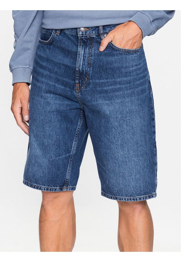 Hugo Szorty jeansowe 50489985 Niebieski Regular Fit. Kolor: niebieski. Materiał: jeans