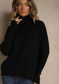 Renee - Czarny Golf z Domieszką Kaszmiru o Prostym Kroju Zoirsova. Okazja: na co dzień. Typ kołnierza: golf. Kolor: czarny. Materiał: kaszmir. Długość rękawa: długi rękaw. Długość: długie. Styl: elegancki, casual #5