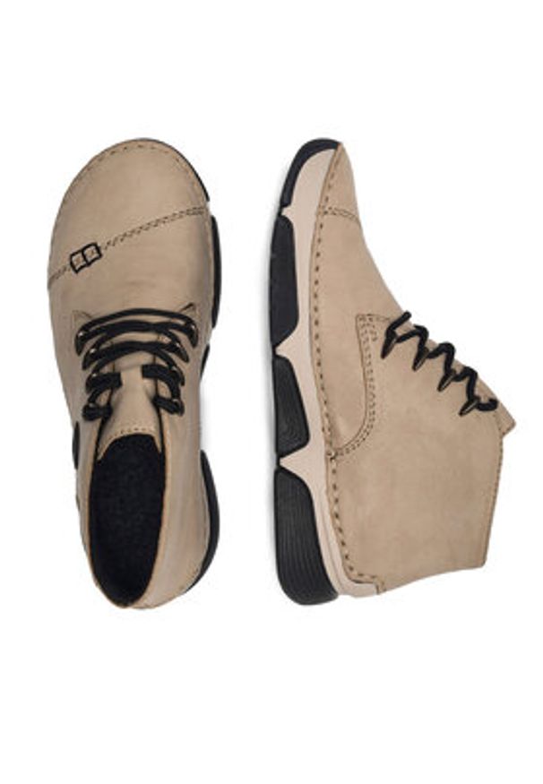 Rieker Trzewiki 45902-60 Beżowy. Kolor: beżowy. Materiał: skóra