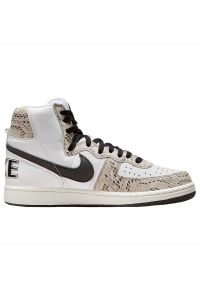 Buty męskie Nike Terminator High FB1318-100 - białe. Zapięcie: sznurówki. Kolor: biały. Materiał: guma, skóra. Szerokość cholewki: normalna. Sezon: lato