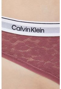 Calvin Klein Underwear stringi kolor czerwony z koronki. Kolor: różowy. Materiał: koronka. Wzór: koronka #3