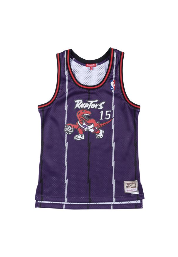 Mitchell & Ness - Damska koszulka nba Toronto Raptors Vince Carter. Kolor: fioletowy. Materiał: jersey. Sport: koszykówka