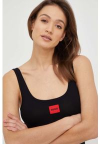 Hugo - HUGO body kolor czarny gładki. Kolor: czarny. Materiał: bawełna, materiał. Wzór: gładki #3