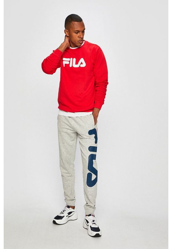 Fila - Bluza. Okazja: na co dzień. Kolor: czerwony. Wzór: nadruk. Styl: casual