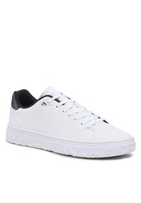 TOMMY HILFIGER - Sneakersy Tommy Hilfiger Modenr Iconic Court Cup FM0FM04355 White YBR. Kolor: biały. Materiał: skóra #1