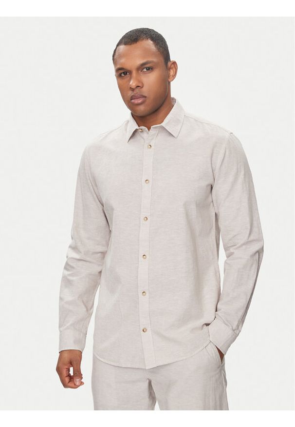 Jack & Jones - Jack&Jones Koszula Summer 12248384 Beżowy Comfort Fit. Kolor: beżowy. Materiał: bawełna