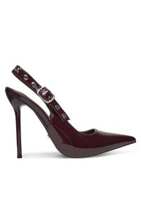 DeeZee Szpilki AL96229-1 Bordowy. Kolor: czerwony. Materiał: skóra. Obcas: na szpilce