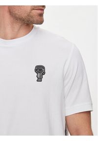 Karl Lagerfeld - KARL LAGERFELD T-Shirt 755026 542221 Biały Regular Fit. Typ kołnierza: dekolt w karo. Kolor: biały. Materiał: bawełna #4