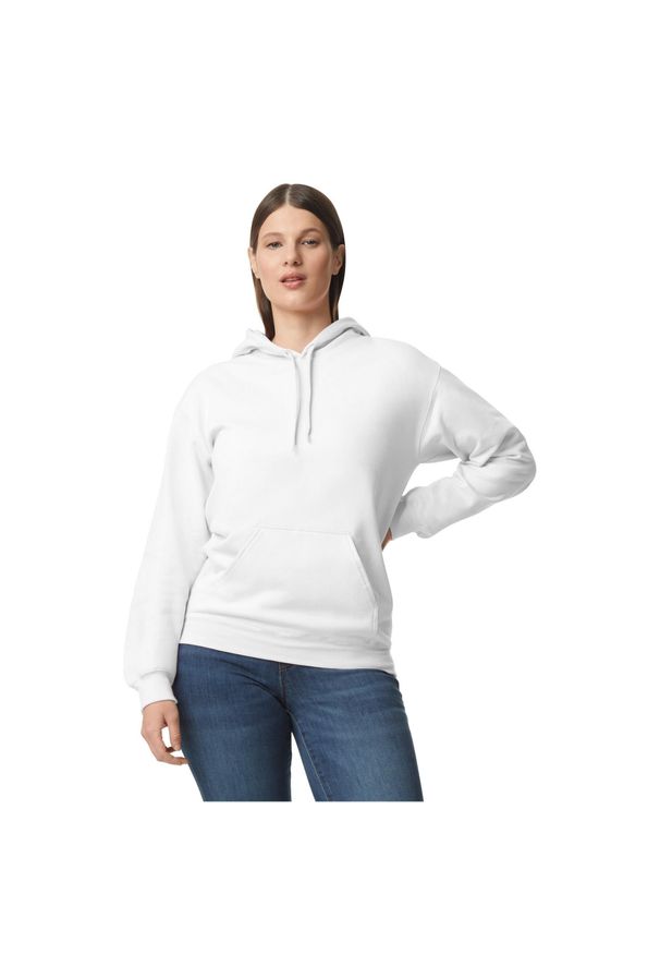 GILDAN - Bluza Z Kapturem Dla Dorosłych Unisex Softstyle Plain Fleece Midweight. Typ kołnierza: kaptur. Kolor: biały