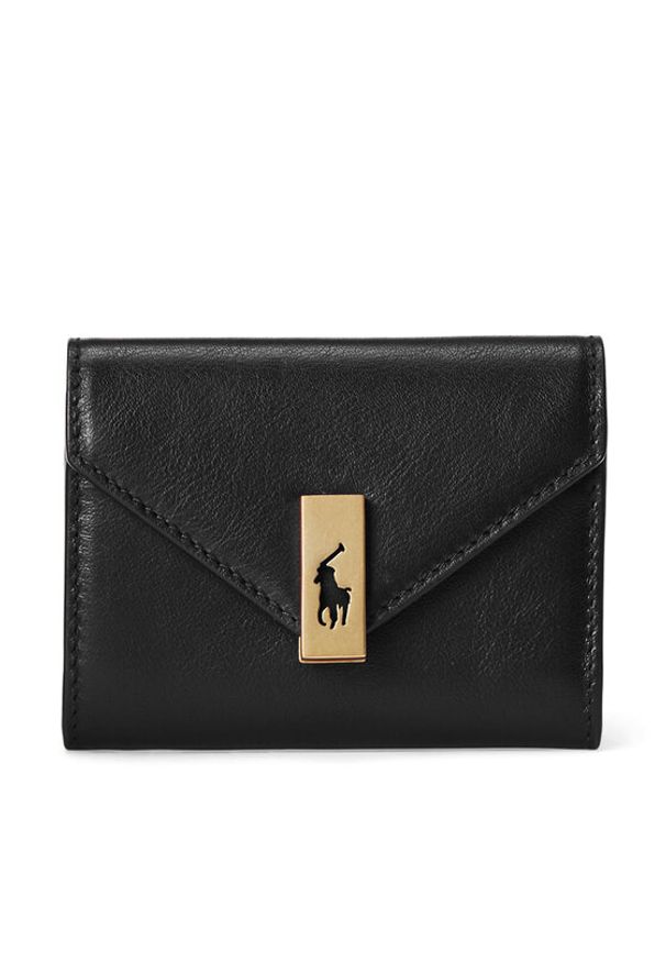 Polo Ralph Lauren Mały Portfel Damski 427886734001 Czarny. Kolor: czarny. Materiał: skóra