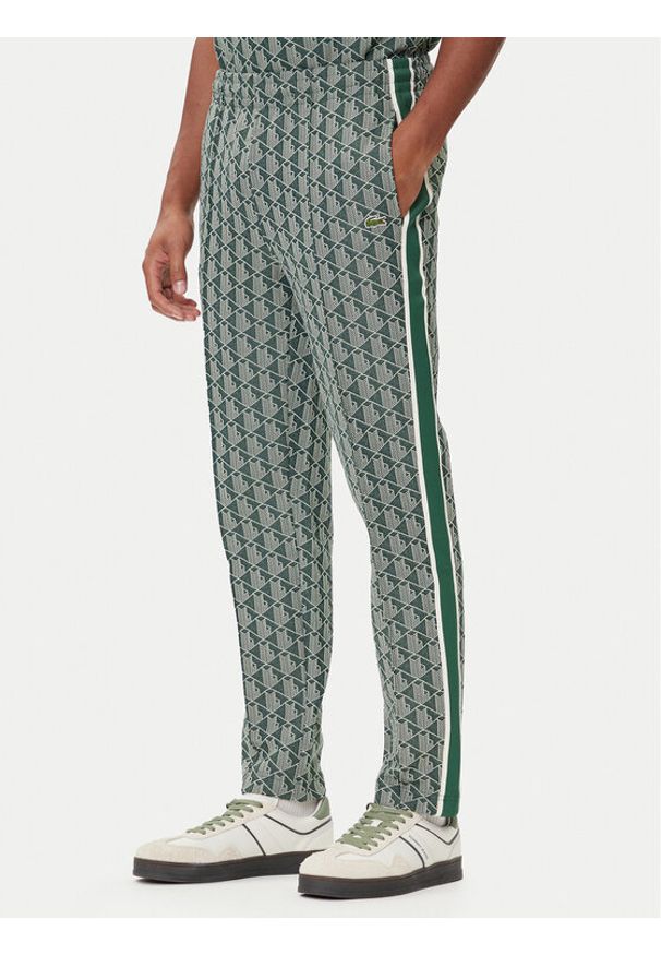 Lacoste Spodnie dresowe XH1440 Zielony Regular Fit. Kolor: zielony. Materiał: bawełna