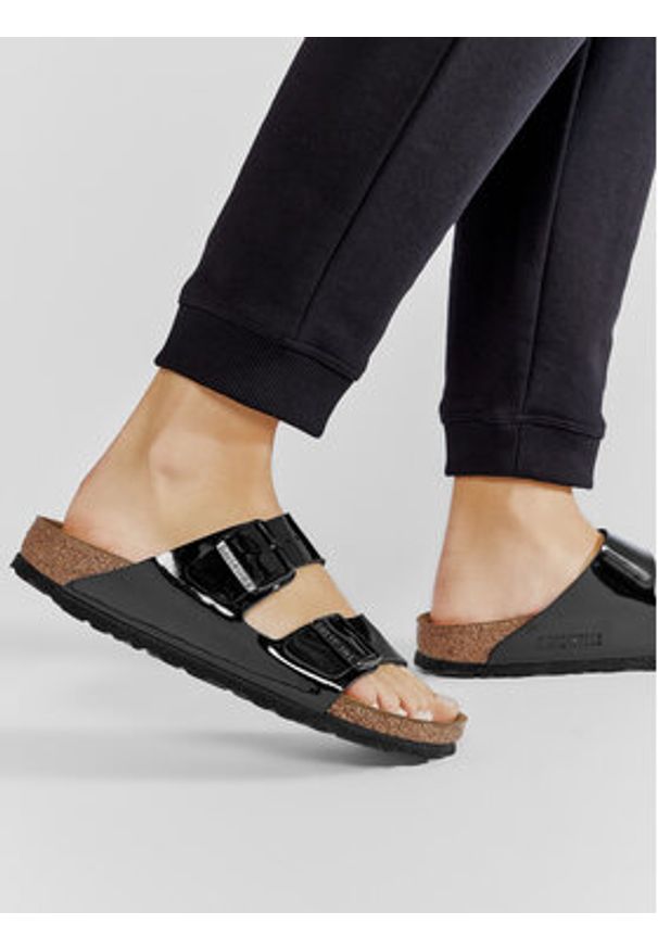 Birkenstock Klapki Arizona Birko-Flor 1005292 Czarny. Kolor: czarny. Materiał: skóra