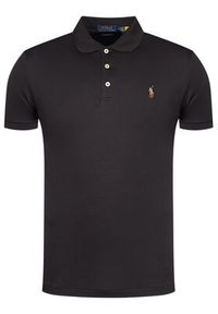 Polo Ralph Lauren Polo Ssl-Knt 710685514002 Czarny Slim Fit. Typ kołnierza: polo. Kolor: czarny. Materiał: bawełna