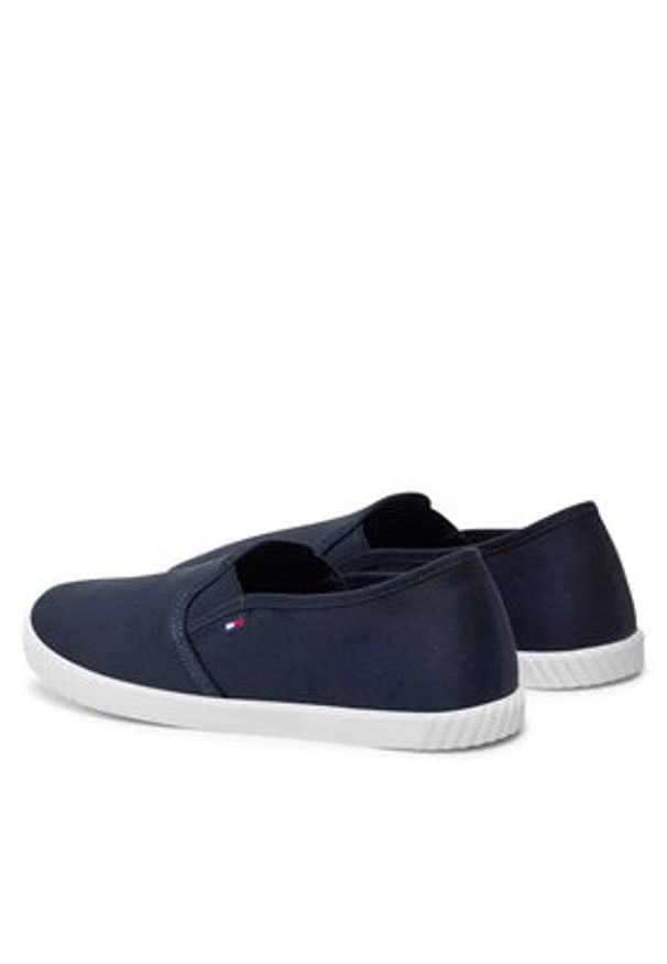 TOMMY HILFIGER - Tommy Hilfiger Tenisówki Canvas Slip-On Sneaker FW0FW07806 Granatowy. Zapięcie: bez zapięcia. Kolor: niebieski. Materiał: materiał
