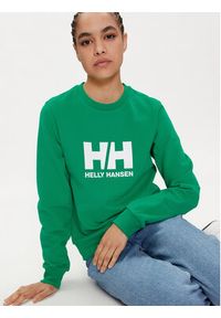 Helly Hansen Bluza W Hh Logo Crew Sweat 2.0 34462 Zielony Regular Fit. Kolor: zielony. Materiał: bawełna