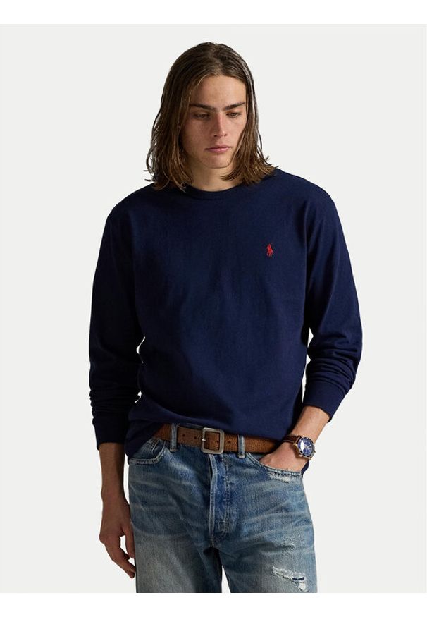 Polo Ralph Lauren Longsleeve 710970697003 Granatowy Classic Fit. Typ kołnierza: polo. Kolor: niebieski. Materiał: bawełna. Długość rękawa: długi rękaw