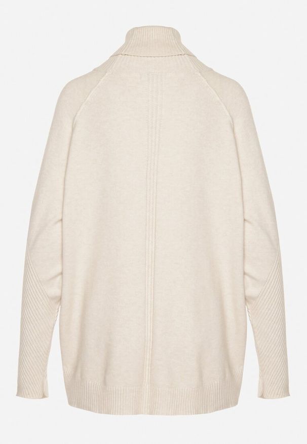 Born2be - Beżowy Klasyczny Golf z Dodatkiem Kaszmiru Zoirmosa. Okazja: na co dzień, na spotkanie biznesowe, do pracy. Typ kołnierza: golf. Kolor: beżowy. Materiał: kaszmir. Długość rękawa: długi rękaw. Długość: długie. Styl: klasyczny